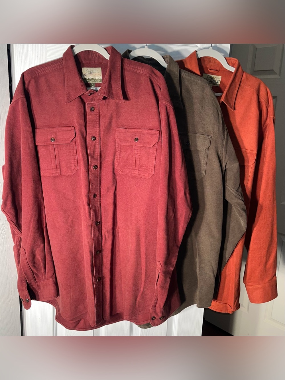 Men’s Vintage Cabelas Deerskin Soft Chamois   Long Sleeve Button Shirts XL Tall